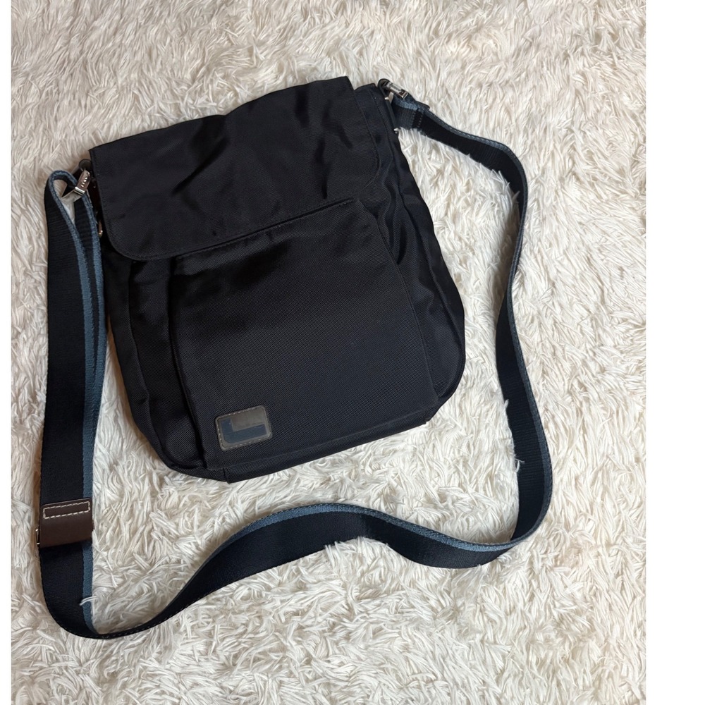 Lancel‎ Paris Black Messenger Bag Shoulder Crossbody Adjustable Strap